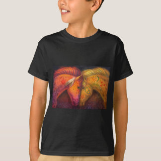 Paardkoraal, oorlogspaard, Westerne kunstkunst T-shirt