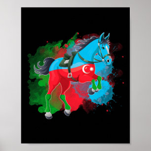Paardrijden Azerbeidzjan Flag Poster