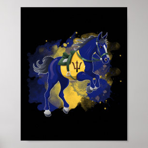 Paardrijden Barbados Vlag Poster