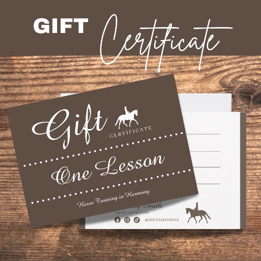 Paardrijden Cadeaubon Cadeau Kaart Notitiekaartje
