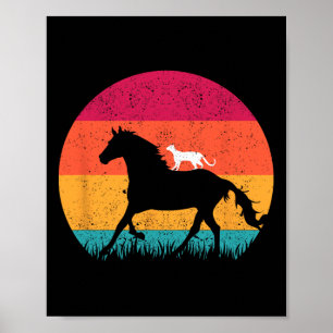 Paardrijden Cat Ride Paarden Grappige Katten Paard Poster