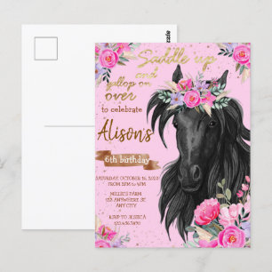 Paardrijden Cowgirl Verjaardag Briefkaart