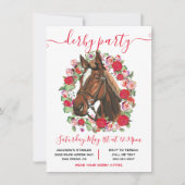 Paardrijden Derby Feest Krans Uitnodiging (Voorkant)