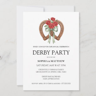 Paardrijden Derby Feest Modern Paardenrace Uitnodi Kaart