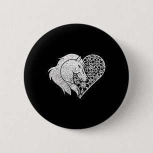Paardrijden Dierenvriend Paardensport Hart Liefde  Ronde Button 5,7 Cm