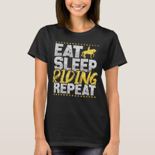 Paardrijden Eet slaap Herhaal Paarden Hobby rijden T-shirt