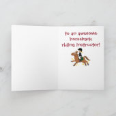 Paardrijden instructeur dank u bedankkaart (Binnen)