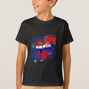 Paardrijden Kroatië Vlag T-shirt