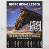 Paardrijden les Flyer met QR code (Voorkant)
