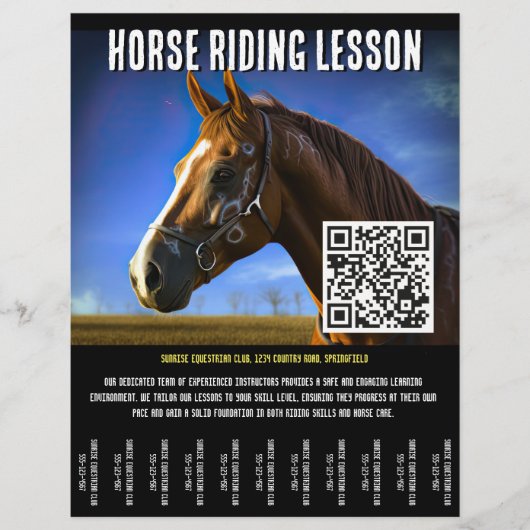 Paardrijden les Flyer met QR Code v.2 (Voorkant)