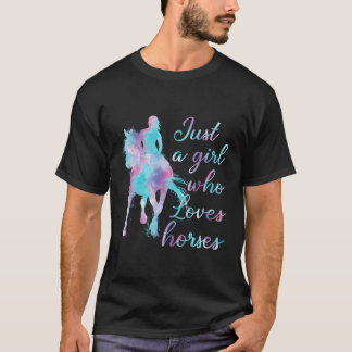 Paardrijden liefhebber Waterverf gewoon een meisje T-shirt