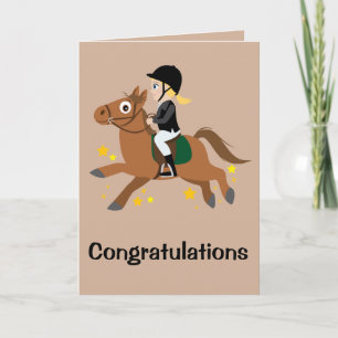 Paardrijden meisje prestaties gefeliciteerd kaart