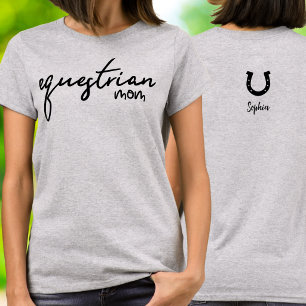 Paardrijden Moeder Cursieve Script Typografie T-shirt
