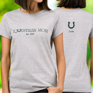 Paardrijden Moeder Est Lijn Typografie T-shirt
