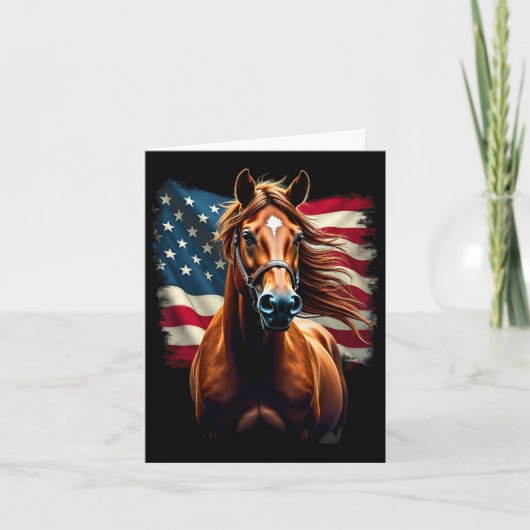 Paardrijden onder Amerikaanse vlag Kaart (Voorkant)