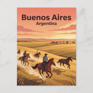 Paardrijden op de Pampas Estancia bij Buenos Aires Briefkaart