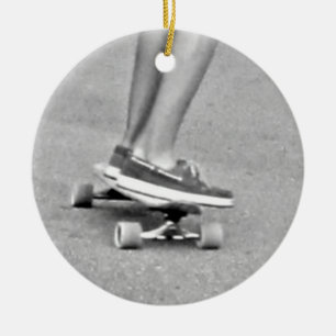 Paardrijden op het longboard keramisch ornament