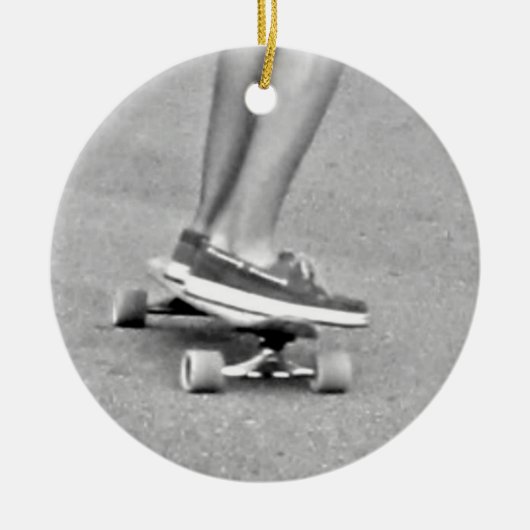 Paardrijden op het longboard keramisch ornament (Voorkant)