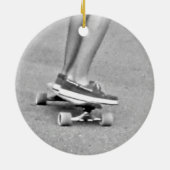 Paardrijden op het longboard keramisch ornament (Achterkant)