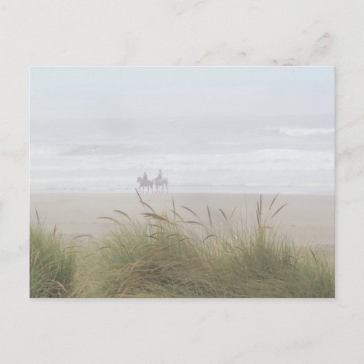 Paardrijden op het strand Briefkaart (Voorkant)