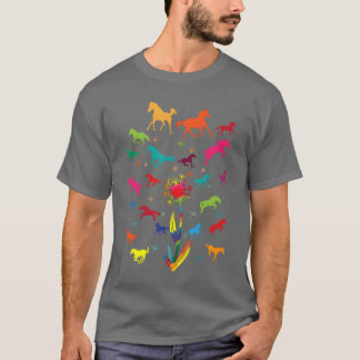 Paardrijden Paard Kleur Meisje Paardenliefhebbers T-shirt