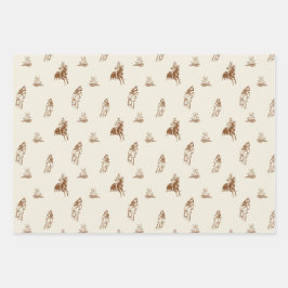  paardrijden patroon inpakpapier vel