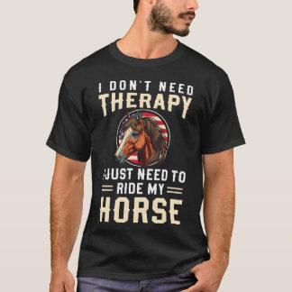 Paardrijden Ruiter Paard Meisje Show Springen retr T-shirt