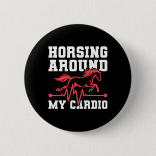 Paardrijden Ruiter - Paardenrug Ekg Ronde Button 5,7 Cm