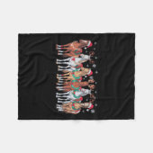 Paardrijden Santa Hat Christmas Lights Animal Love Fleece Deken (Voorkant (Horizontaal))