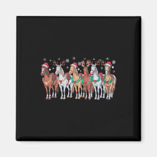 Paardrijden Santa Hat Christmas Lights Animal Love Magneet