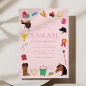 Paardrijden Verjaardagsfeestuitnodiging Kaart