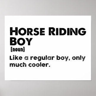 Paardrijdende jongen Fun definitie Ruiter Poster