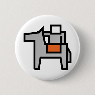Paardrijder 1 ronde button 5,7 cm