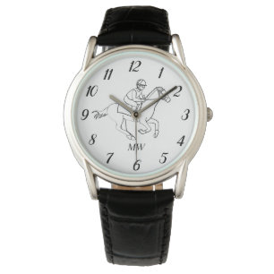 Paardrijder Dressuur Paardensport Paarden Zwart Horloge