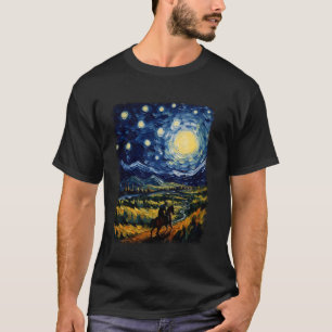 Paardrijder Paardrijden Dressuur Sterrennacht T-shirt