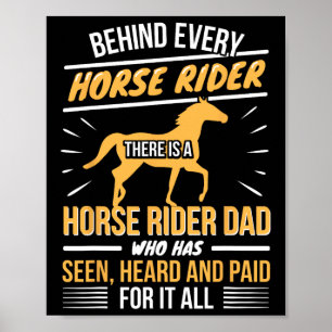 Paardrijder - Papa Daddy Vader Dochter - Paardenra Poster