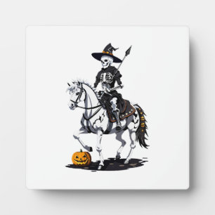 Paardrijder Skelet - Halloween Skelet Fotoplaat