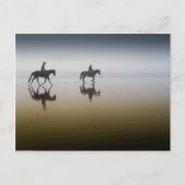Paardrijders op het strand briefkaart (Voorkant)