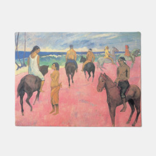 Paardrijders op het strand in Tahiti (door Gaugin) Deurmat