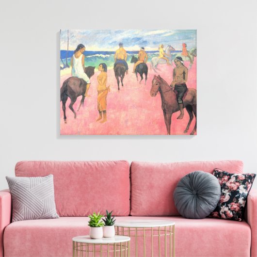 Paardrijders op het strand in Tahiti (Paul Gaugin) Canvas Afdruk (Insitu (Woonkamer))