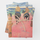 Paardrijders op het strand in Tahiti (Paul Gaugin) Inpakpapier Vel (In situ)