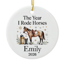Paardrijlessen 2026 Kerst Ornament Meisje