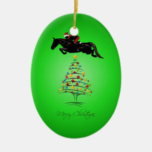 Paardse kerst keramisch ornament