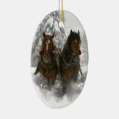 paardse kerst keramisch ornament (Rechts)