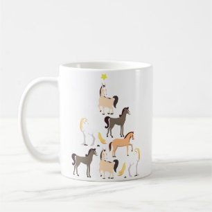Paardse kerstboom Cute Equestrian Gift Koffiemok
