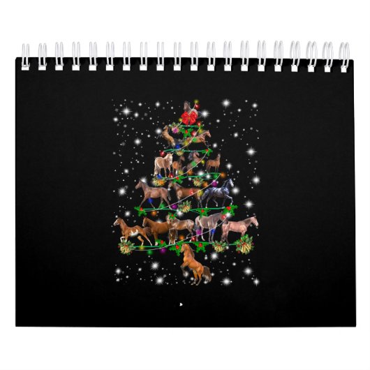Paardse kerstboom met vlieglicht kalender (Hoes)