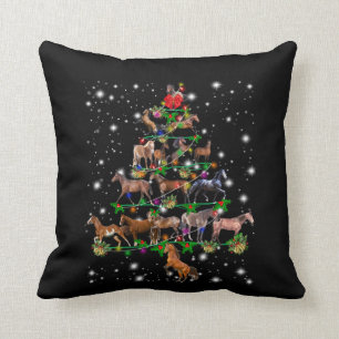 Paardse kerstboom met vlieglicht kussen