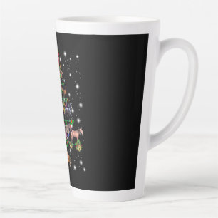 Paardse kerstboom met vlieglicht latte mok