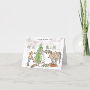 Paardse kerstkaart feestdagen kaart