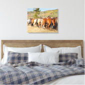 paardstippen canvas afdruk (Insitu (Slaapkamer))